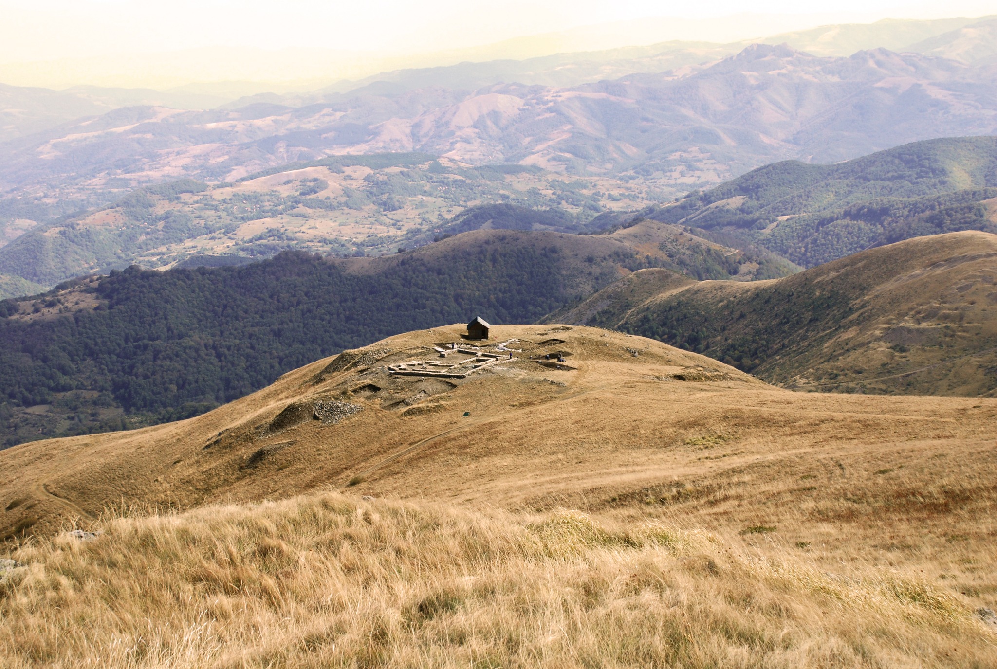 At the archaeological site 'Heavenly Thrones' (Nebeske Stolice), where a 5th-6th century Early Christian church and a 3rd-4th century Roman structure have been uncovered, offering a fascinating glimpse into the past. The stunning landscape of Kopaonik serves as a backdrop to this significant historical site.